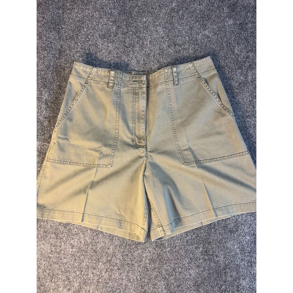 Jones New York Bermuda Shorts Womens Size 10 Khaki Cotton Flat Front Regular Fit